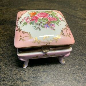 NORLEANS | Vintage Handpainted Porcelain Hinged Trinket Box